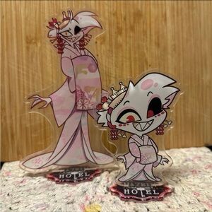 Bundle lot set Hazbin Hotel Angel Dust maid cafe anime acrylic figure standee